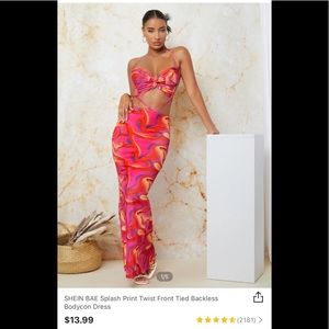 SHEIN backless bodycon dress